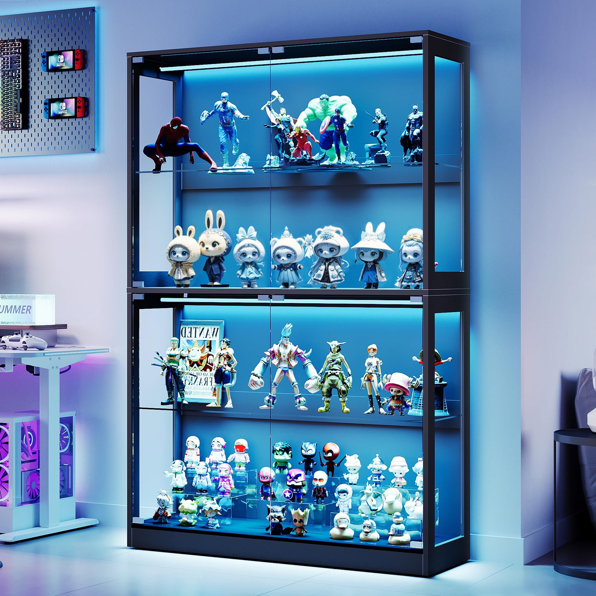 AMERLIFE 45-Inch RGB Display Cabinet with Glass Doors