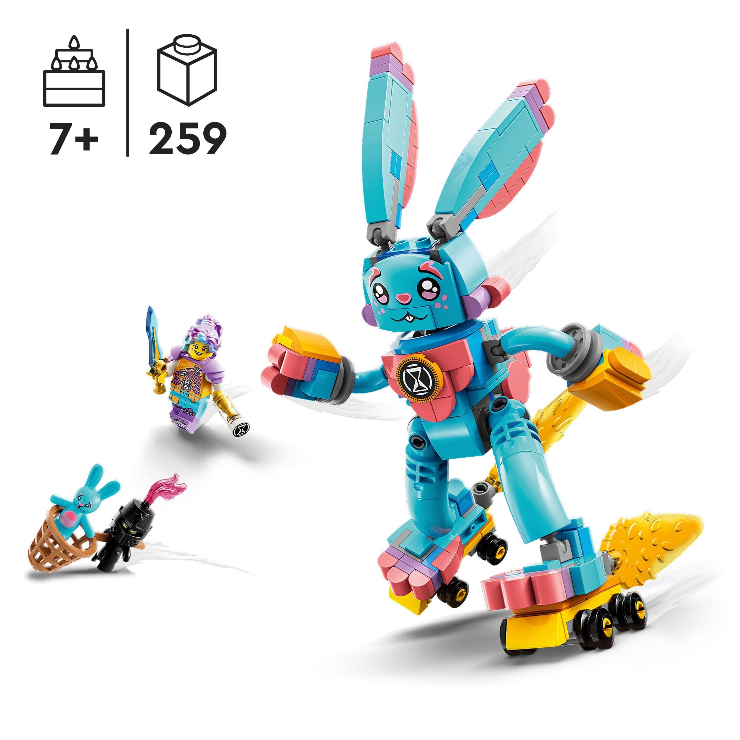 LEGO DREAMZzz 2-in-1 Izzie and Bunchu the Bunny Buildable Toy Rabbit Figure with Roller Skates - Image 2