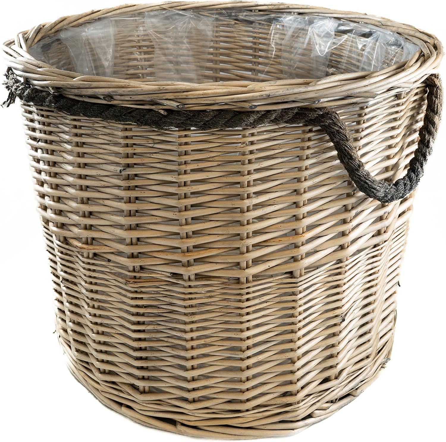 Arthur Cameron Circular Round Wicker Lined Log Basket/Storage Box