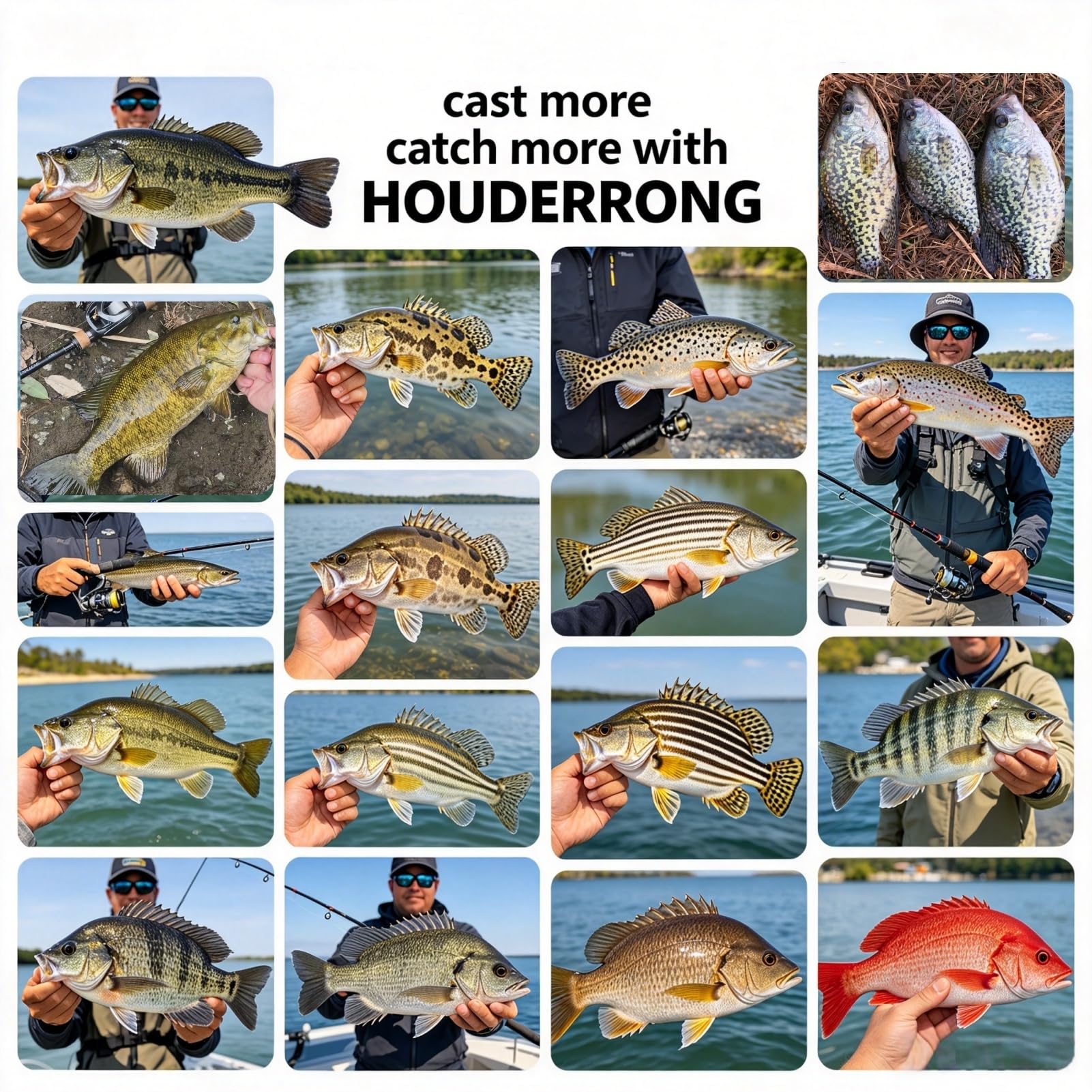 Lot de 90 leurres de pêche souples à queue bouclée de qualité supérieure - Assortiment de 6 couleurs pour bar, truite, crappie Bluegill - Disponible en 5,6 cm (90 pièces) / 7,6 cm (60 pièces) - Appâts