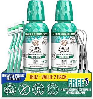 Fresh Breath Mouthwash, ADA-Accepted, Alcohol & Fluoride-Free, Sodium Chlorite, Essential Oils & Vitamins, 12-Hrs Fresh Breath, Wild Mint, 16 oz - 2 Pack