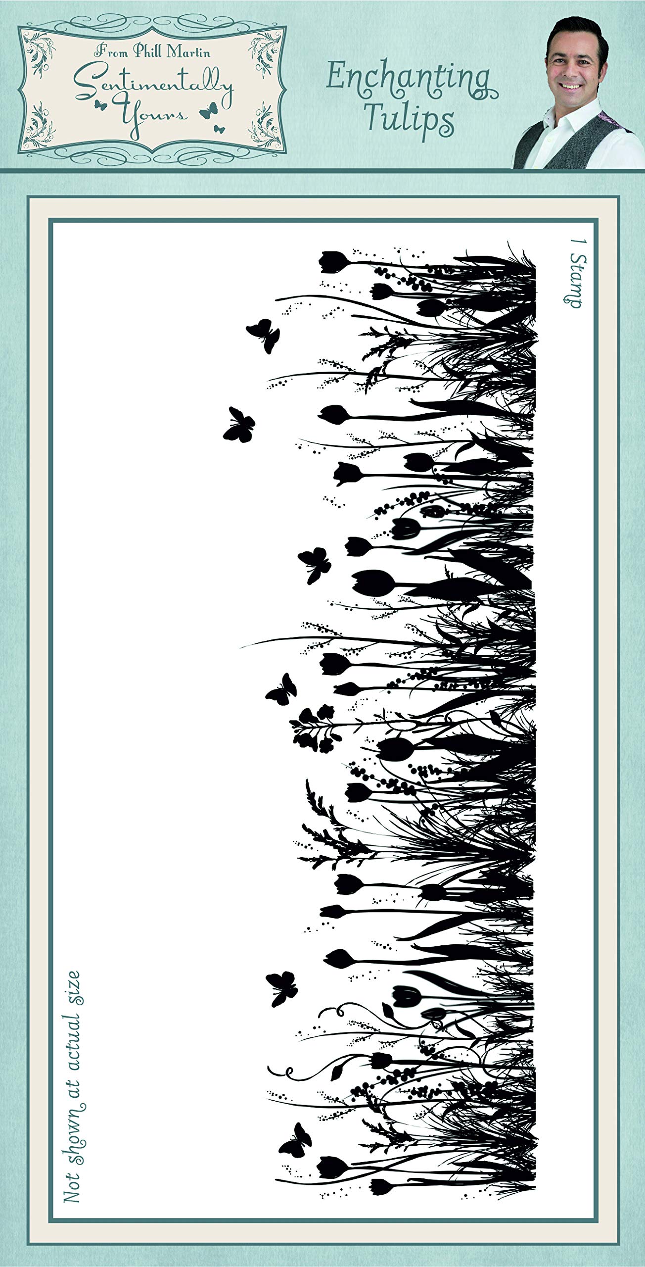 Sentimentally Yours Enchanting Tulips Pre Cut Rubber Stamp, Grey, DL