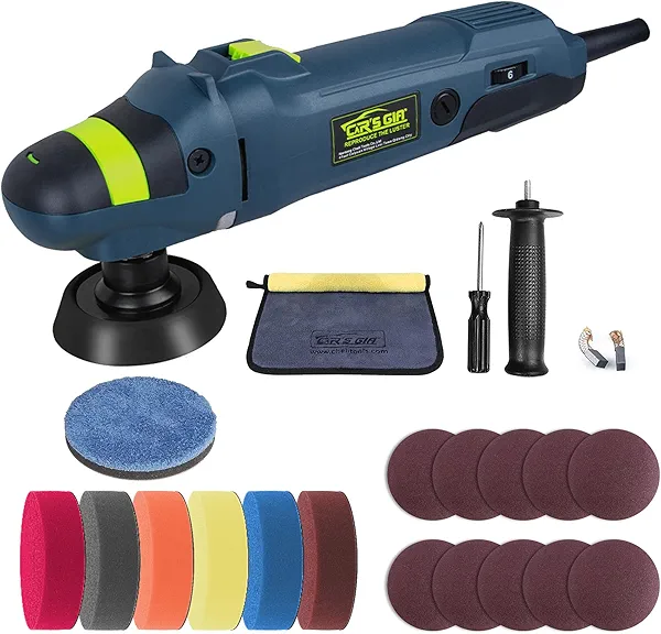 CAR'S GIFT Buffer Polisher, 6 Variable Speed Control Polisher, 3-Inch 1000-3500RPM Car Buffer Polisher, 75mm Portable Car Detailing Kit for Car Detailing Polishing