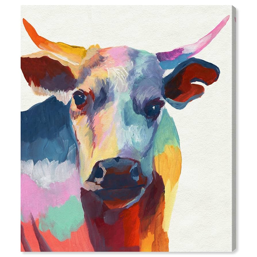 Amazon.co.jp: Oliver Gal 「Cow Wow」キャンバスアート 24x20