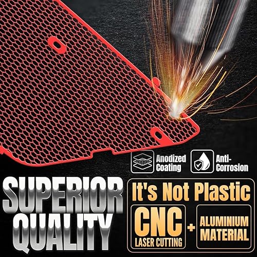 Miniatura 6 de 2 protectores de radiador exterior frontal, rejilla de ventilación de aluminio, cubierta protectora de panal de abeja para Corvette C8 C8 .R 2020