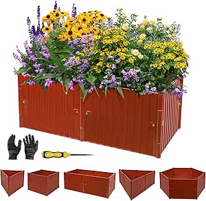 Klippehop Hochbeet 120x40x50cm Lila - Mit Verstärkungsstäben & Wasserauffangschale