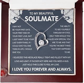 Necklace Birthday Gifts for Wife from Husband Anniversary Necklace for Wife to My Soulmate Necklace for Women, to My Wife Necklace from Husband Necklace Gift Soulmate Jewelry