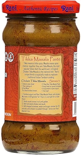 Miniatura 4 de Rani Tikka Masala - Pasta de especias para cocinar, tarro de vidrio de 10.5 onzas (10.58 oz)  Sin colores  Todo natural  Sin OMG  Kosher  Vegano