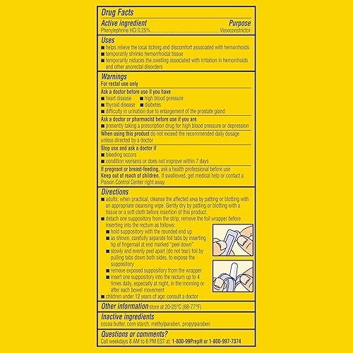 Miniatura 7 de PREPARATION H Supositorios de tratamiento de síntomas de hemorroides ardor picazón y alivio de molestias 48 unidades