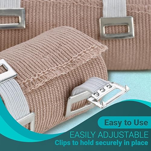 Miniatura 6 de Vendaje elástico de compresión  Calidad Premium (juego de 8) con ganchos, rollos de cinta de apoyo deportivo deportivo para tobillo, muñeca, brazo,