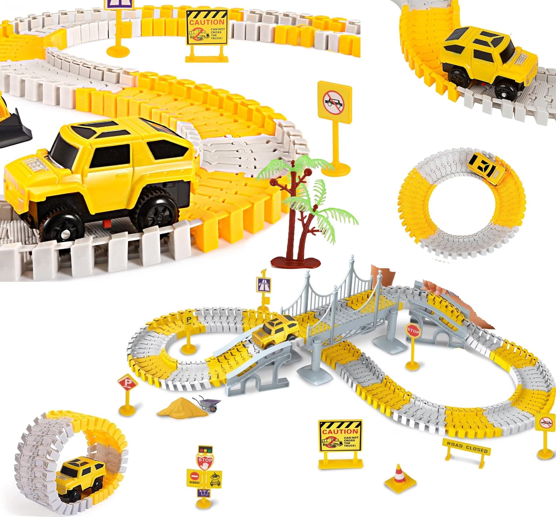 Car Race Track Toy for Kids Flexible Adventure Ramp Tracks Playset Birthday Gift for 3 4 5 6 Year Old Boys Girls