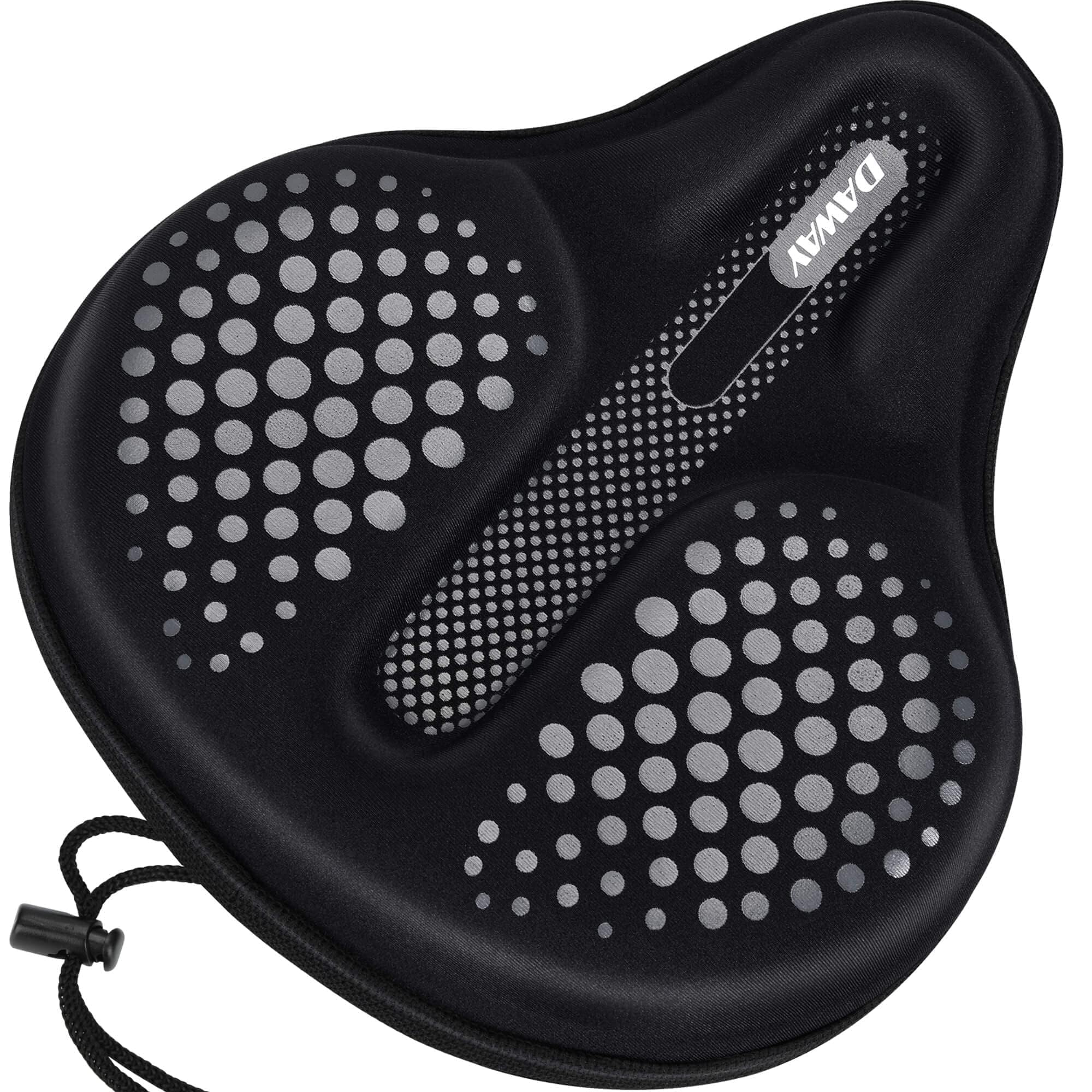 DAWAY Comfortable Exercise Bike Seat Cover - Soft Memory Foam & Gel Padded Bicycle Saddle Cushion for Men Women, Fit for Peloton, Stationary, Cruiser, MTB - Indoor/Outdoor Bike Accessory, XL/Large/M/S