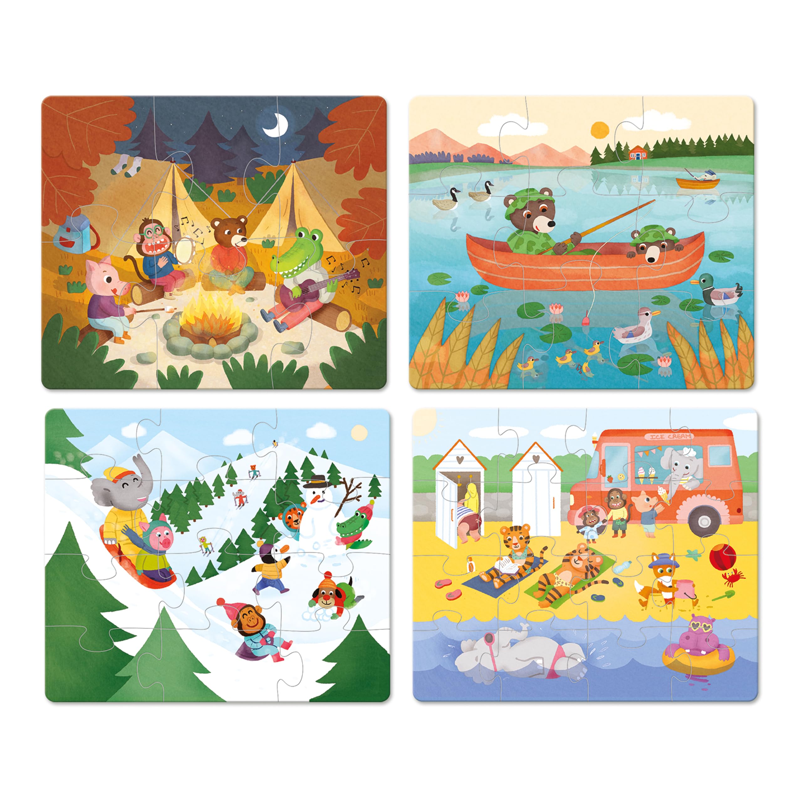 Vilac Multicoloured The Holidays Puzzle - Set Of 4