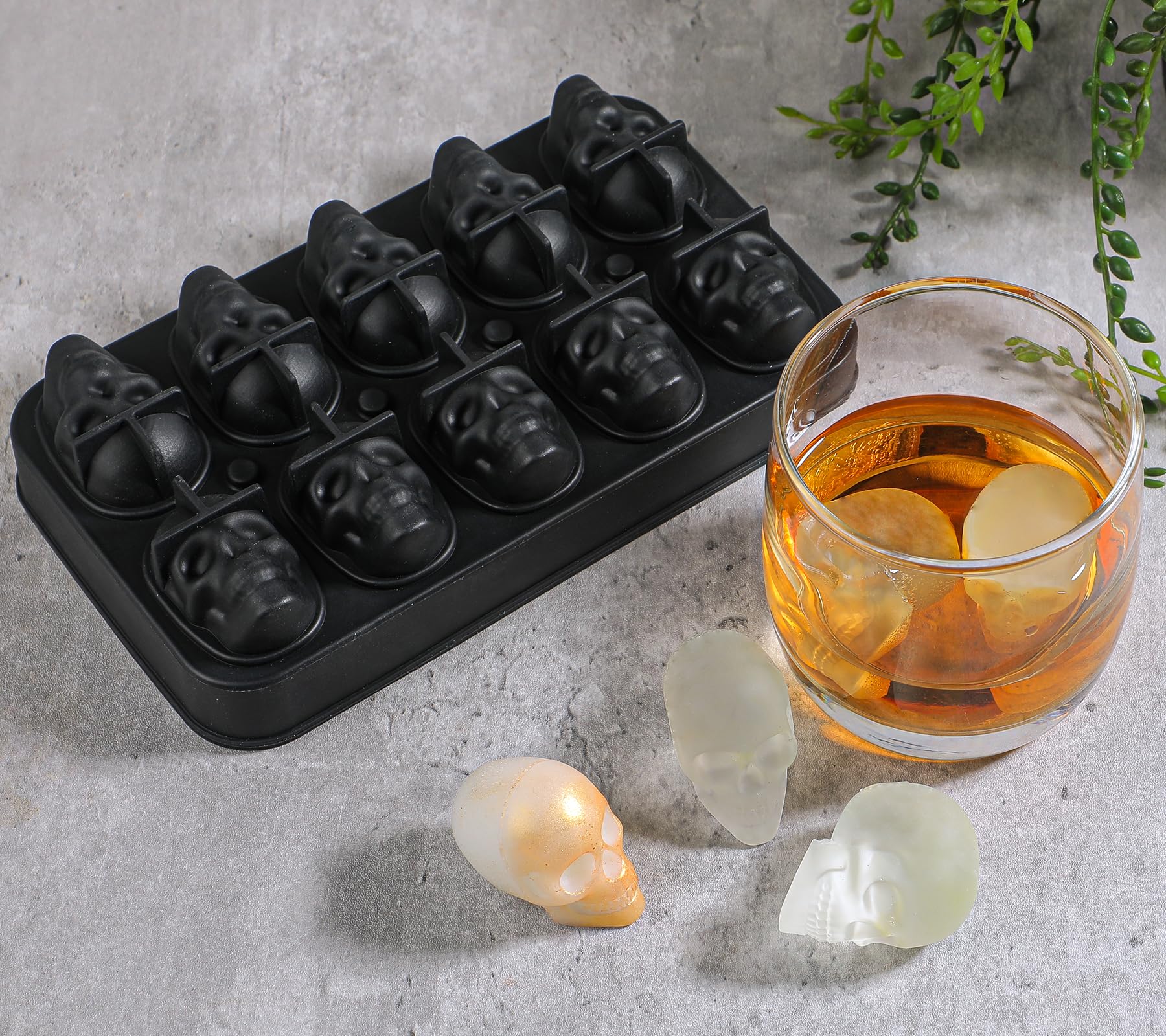 Skull mold DIY 3D Easy Release Silicone Ice Mold 4 Skulls，for  Christmas，Halloween Decor， Whiskey, Cocktails,Gift for Dad - AliExpress