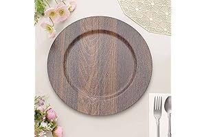 Efavormart 13" Faux Wood Chargers - Boho Chic Plates for Weddings and Parties