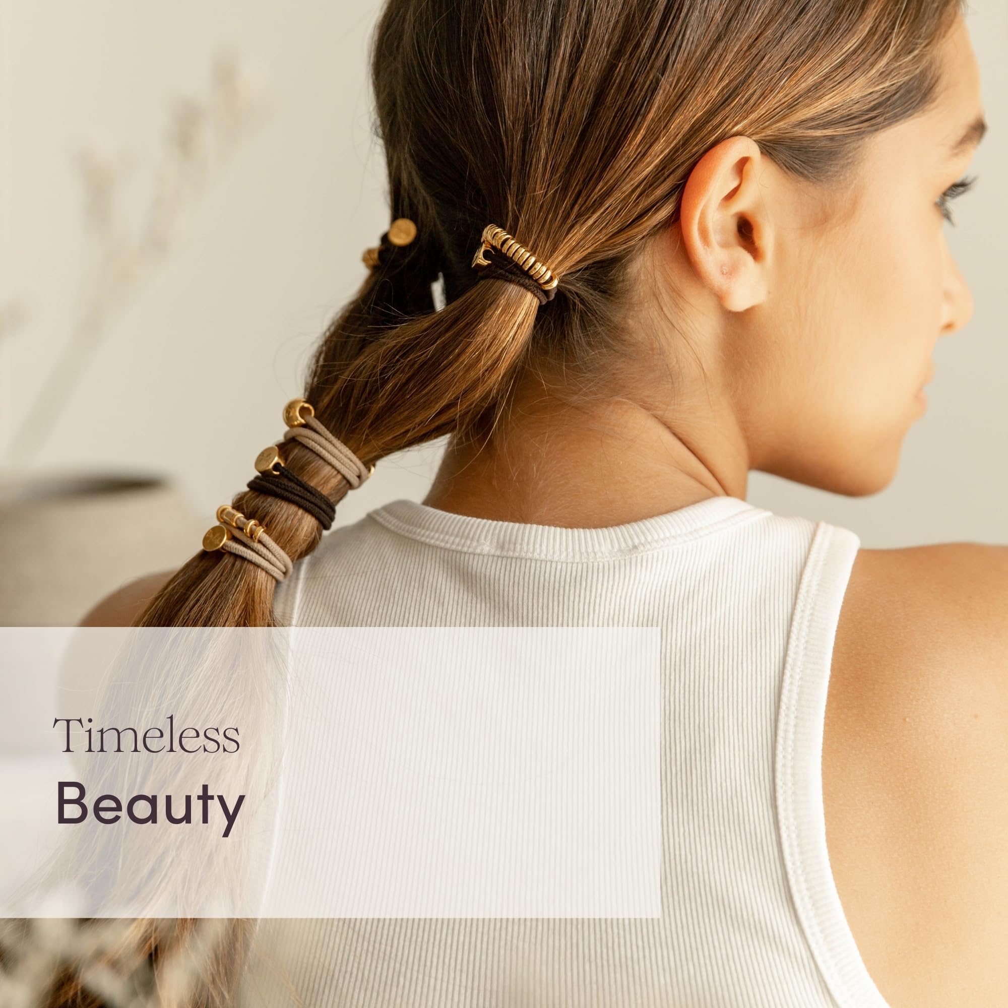 By Lilla Juego de 3 gomas elásticas para el pelo con forma de disco, brazaletes, accesorios para el cabello para mujer, lazos para el pelo sin arrugas y pulseras para mujer, color plateado