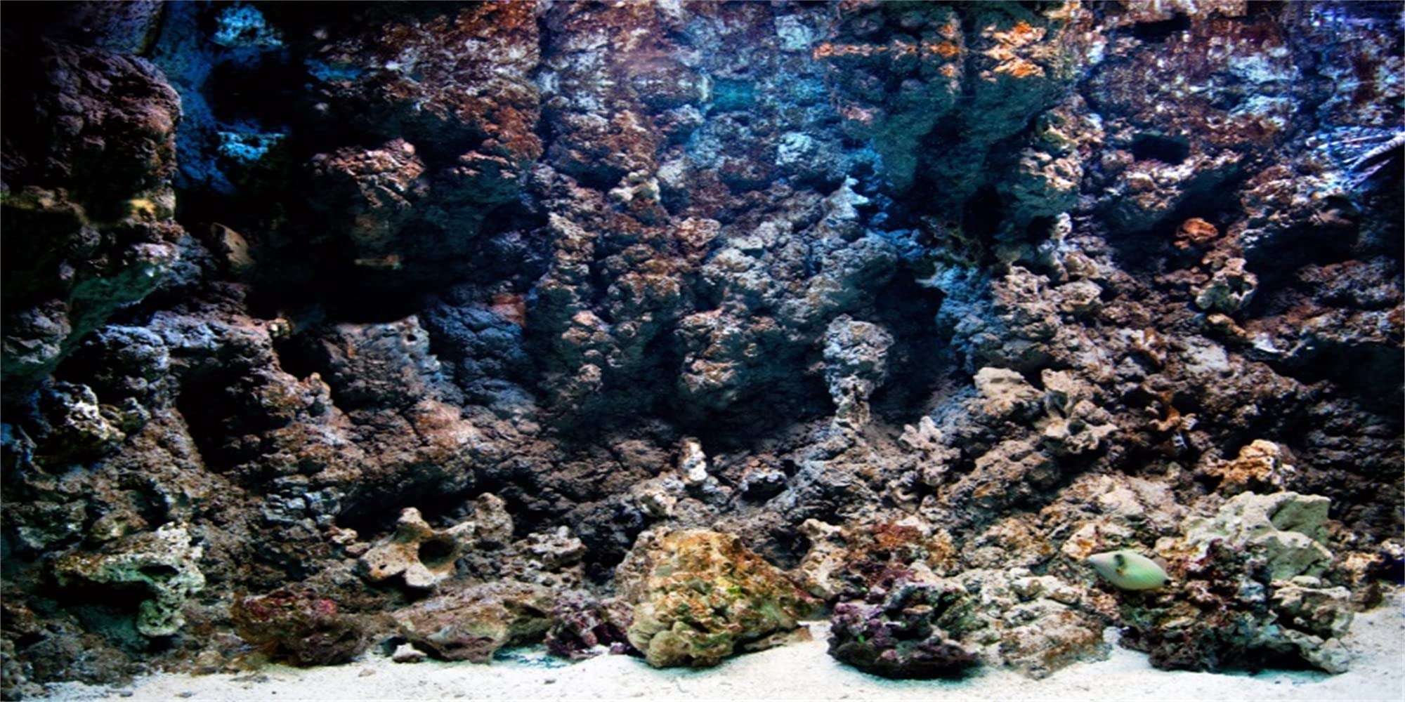 MIRRORANG 180x46cm Tropical Fish Tank Background Stone Rock Undersea Aquarium Background — image 1