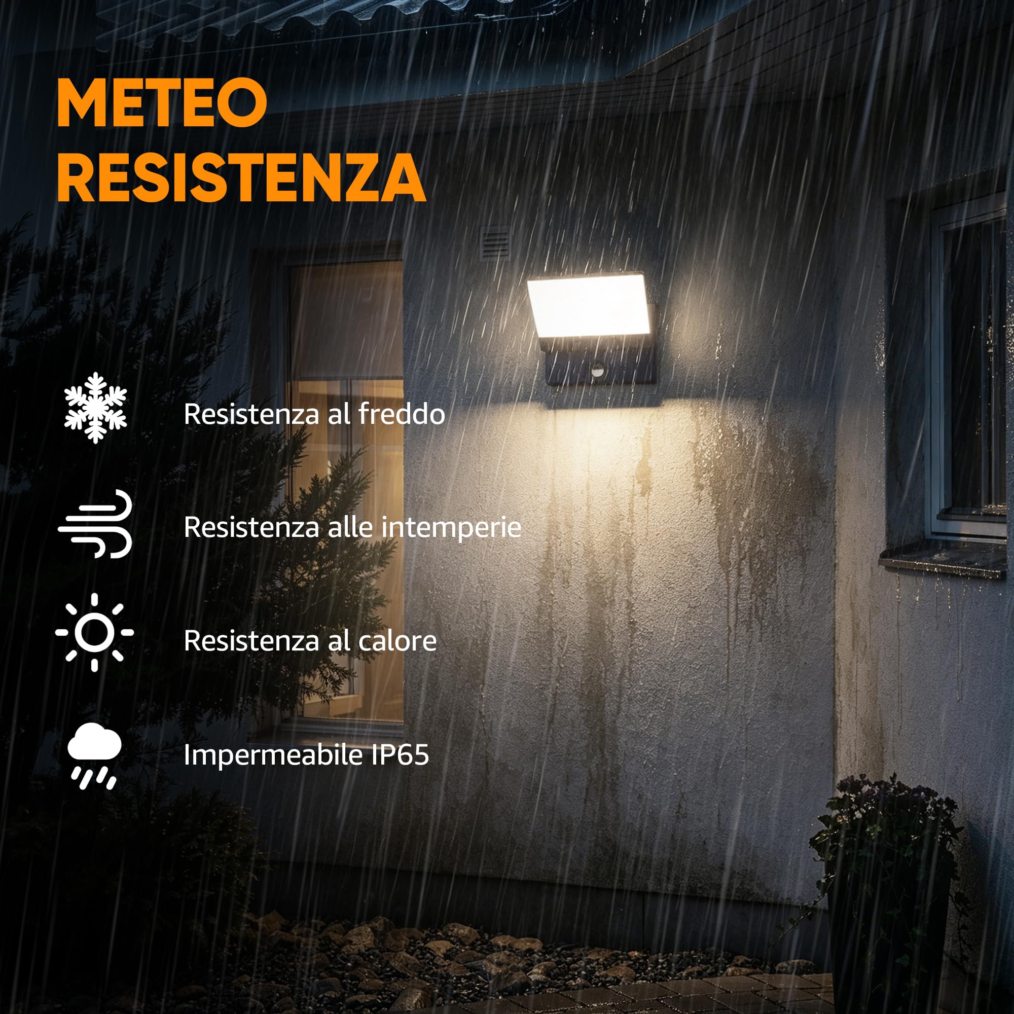K-Bright 30W Applique da esterno con sensore di movimento,Antracite,4000K | Panel orientabile a 150°, impermeabile IP65, alluminio+PC,2000LM per Esterno/Interno (ingresso, terrazza, giardino)