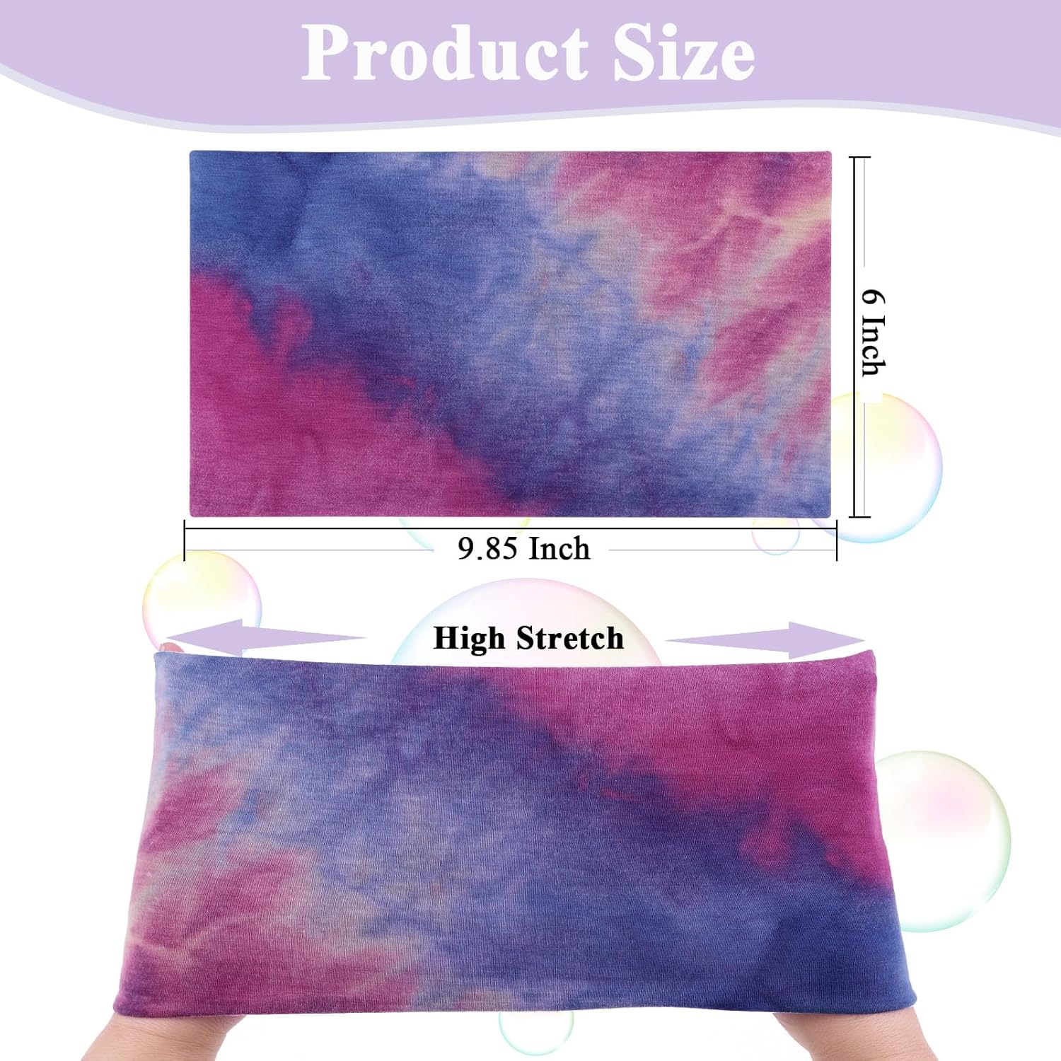 XTREND 6 Packs Wide Headbands for Women Fashion Headband Stretch Headband Boho Head Bands Hair Band Turban Workout Sport Hairband Accessories (Tie Dye 6 Pack) - Image 3