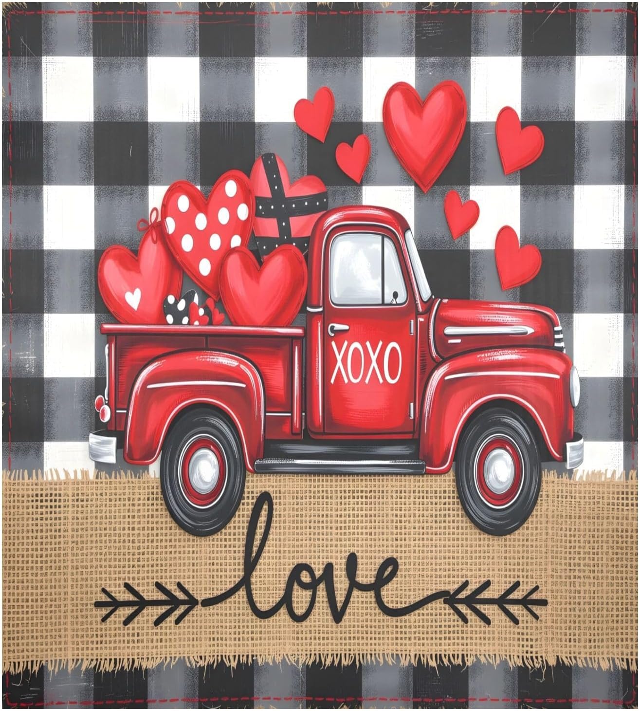 Dishwasher Magnet Cover Large Magnetic Stickers Red Truck Love Front Dishwasher Cover Reusable Decal for Home Kitchen Refrigerator Decorative Lid Washing Machine Laundry