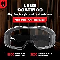 Vista 5 de NoCry Gafas de seguridad antivaho sobre anteojos para hombres y mujeres — ANSI Z87.1 Premium antiarañazos y UV380 — Protección ocular con lente