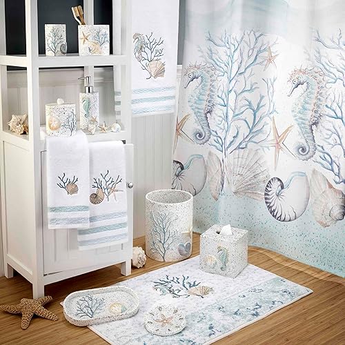 Miniatura 7 de Avanti Linens - Cesta de basura, cubo de basura decoartive, artículos esenciales para el baño de invitados, decoración del hogar inspirada en el mar