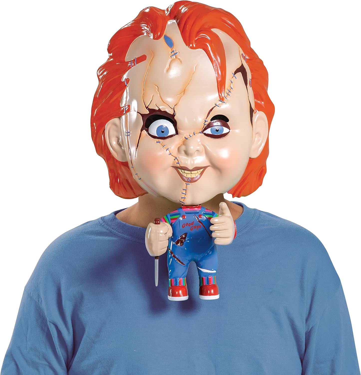 Disguise Chucky Mask, Official Childs Play Mega Mask Chucky Costume