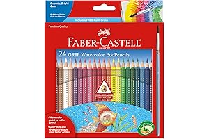 Premium Colored Pencil Sets for Artists and Children - Faber-Castell GRIP Watercolor EcoPencils (24 Count)