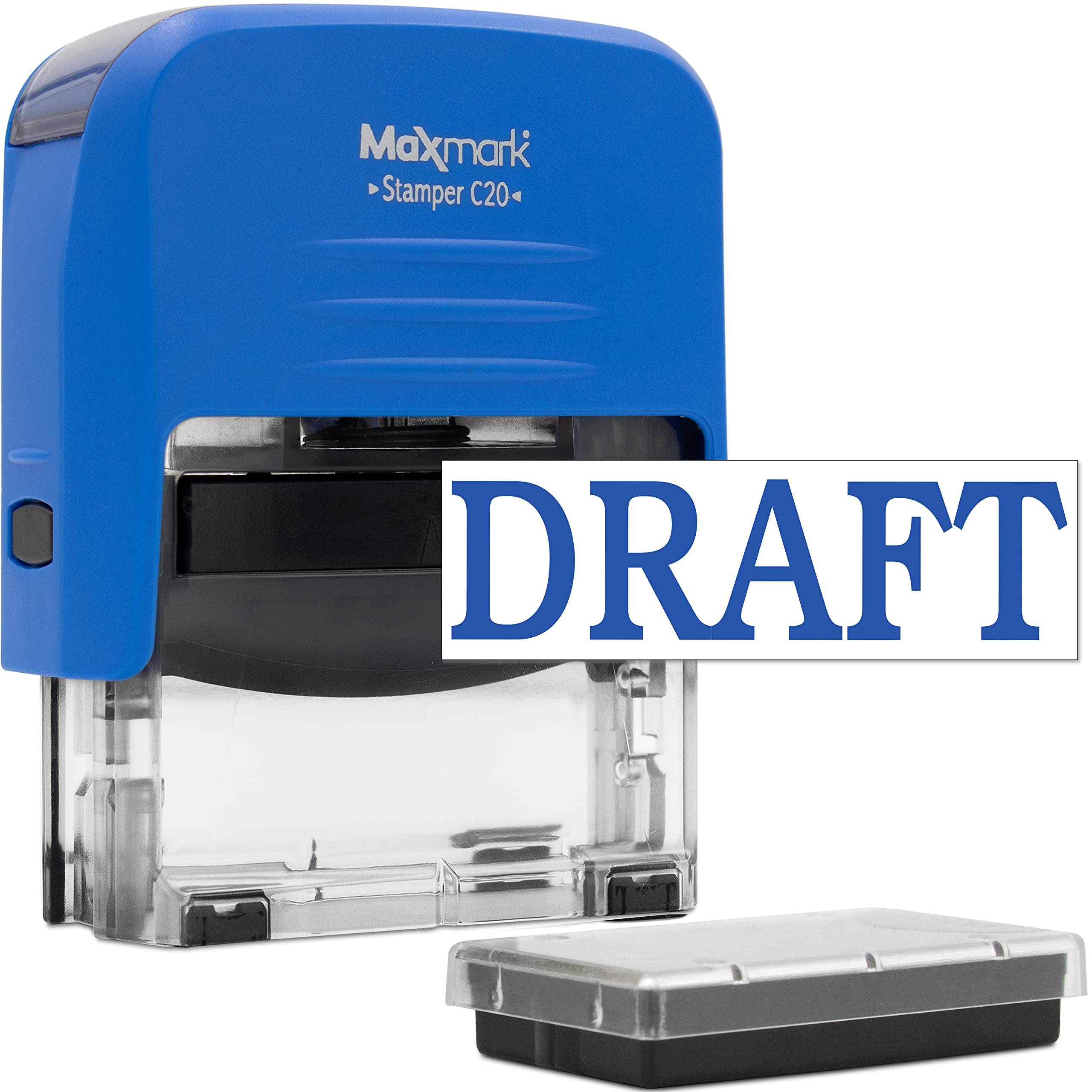 Draft Self Inking Stamp, Printer 20 with 2 Pads - Blue Ink
