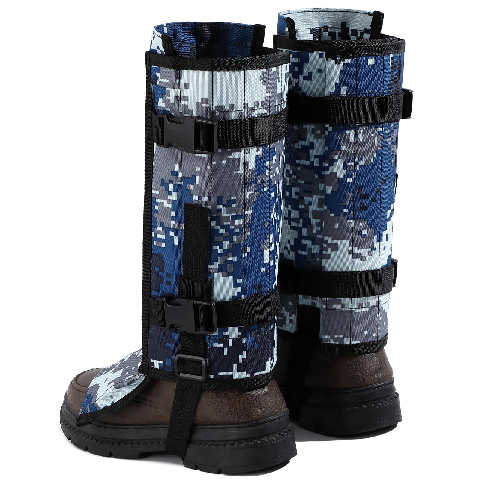 JIANYA Snake Gaiters for Men & Women, Waterproof Snake Guards Snake Bite Protector for Lower Legs, Snake Proof Gaiters with Adjustable Size for Hunting Hiking Farm Working, Blue