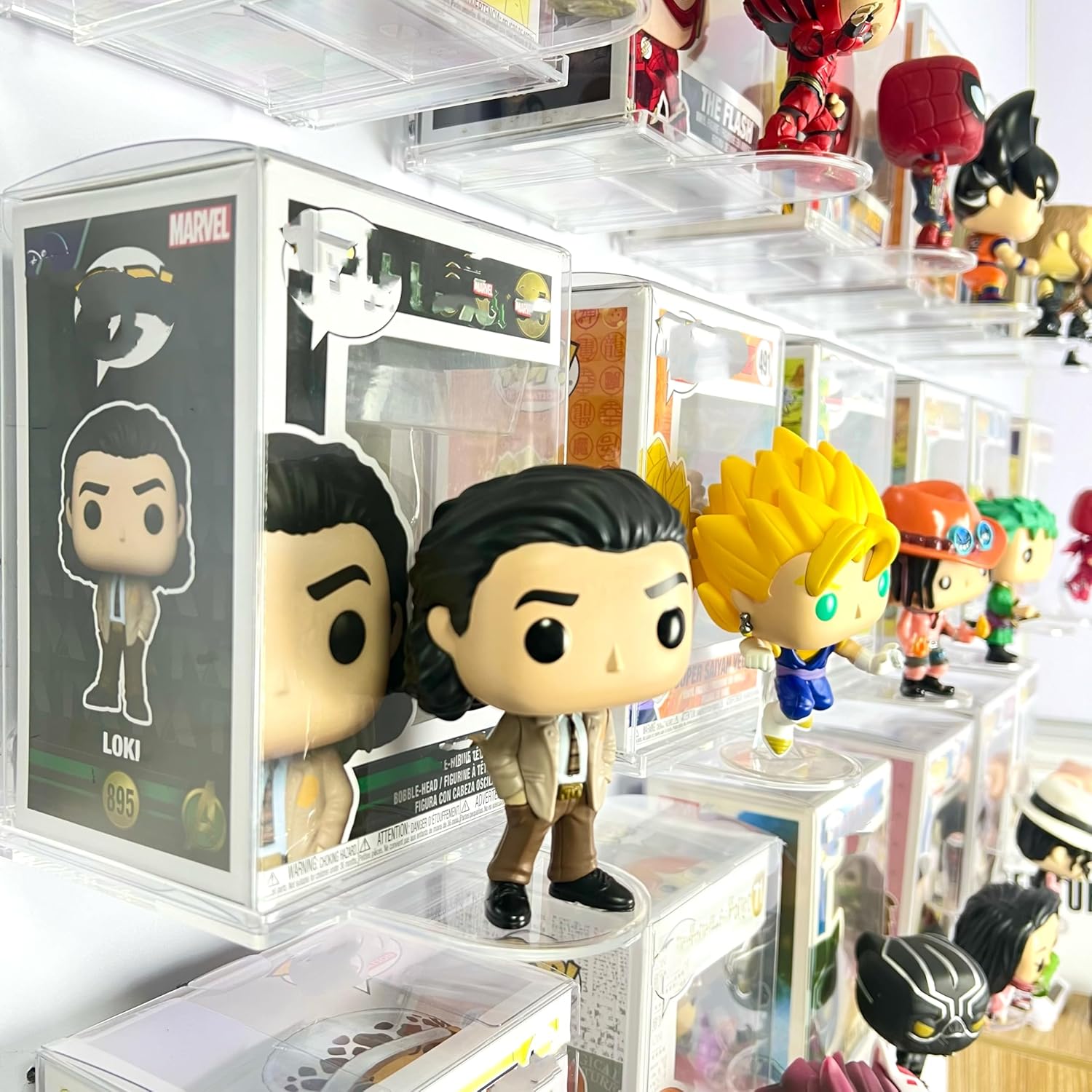 10-Pack Collapsible Acrylic Shelf, Compatible with Funko Pop Figure Collection Case (4.5" x 3.5") Or Display Case for Boxed Characters (Clear)