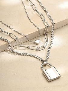 Amazon.com: Sacina Gothic Silver-Tone Layered Necklace