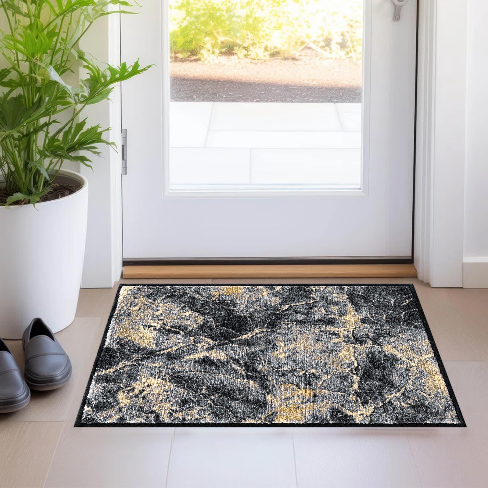 renoazul® Carpet Runners for Hallways Non-Slip Long & Wide Heavy-Duty Plain | 80 x 300 cm Super Absorbent Indoor Stair Carpet and Kitchen Anti-slip Floor Mats - Greeky Rug - Grey & Black — view 94