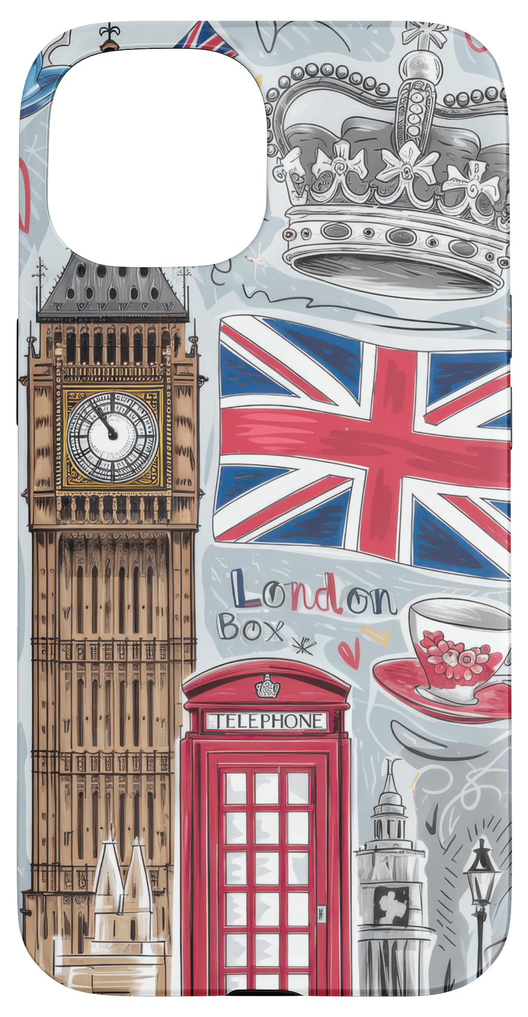 London England English Tea Vintage City Case for iPhone 15