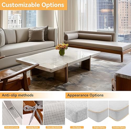 Miniatura 5 de ROFIELTY Cojín de banco de 45 pulgadas, cojines de banco suaves y gruesos para muebles de interior, cojín duradero para asiento de banco para