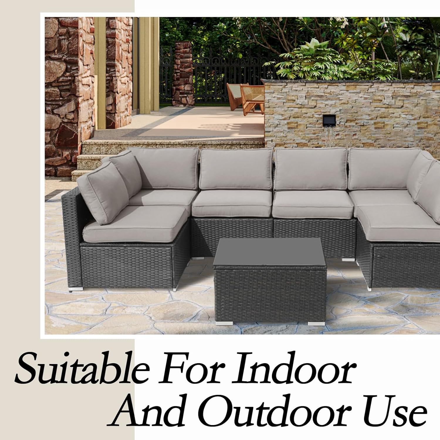 14Pieces Patio Cushion Covers Replacement Outdoor Couch Cushions Covers Splashproof Sofa Slipcovers Set with Zippers,Patio Furniture Protector-Cover Only(Light Gray,25.6×25.6×3.94inches)