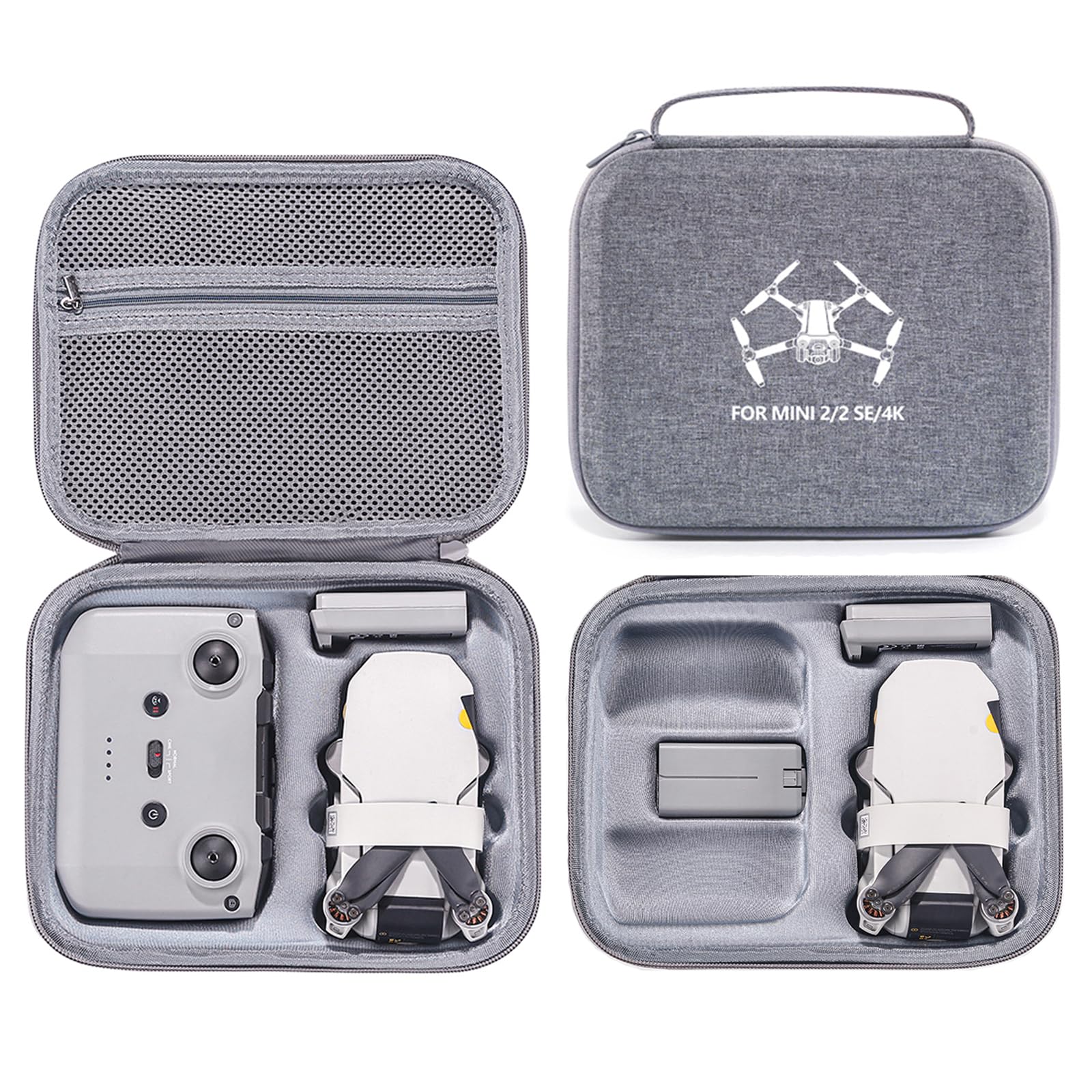ZJRXM Case for DJI Mini 4K/2 SE/2 Drone and Accessories, Compact Travel Bag, Portable Storage Bag for DJI Mini 2/2 SE/4K