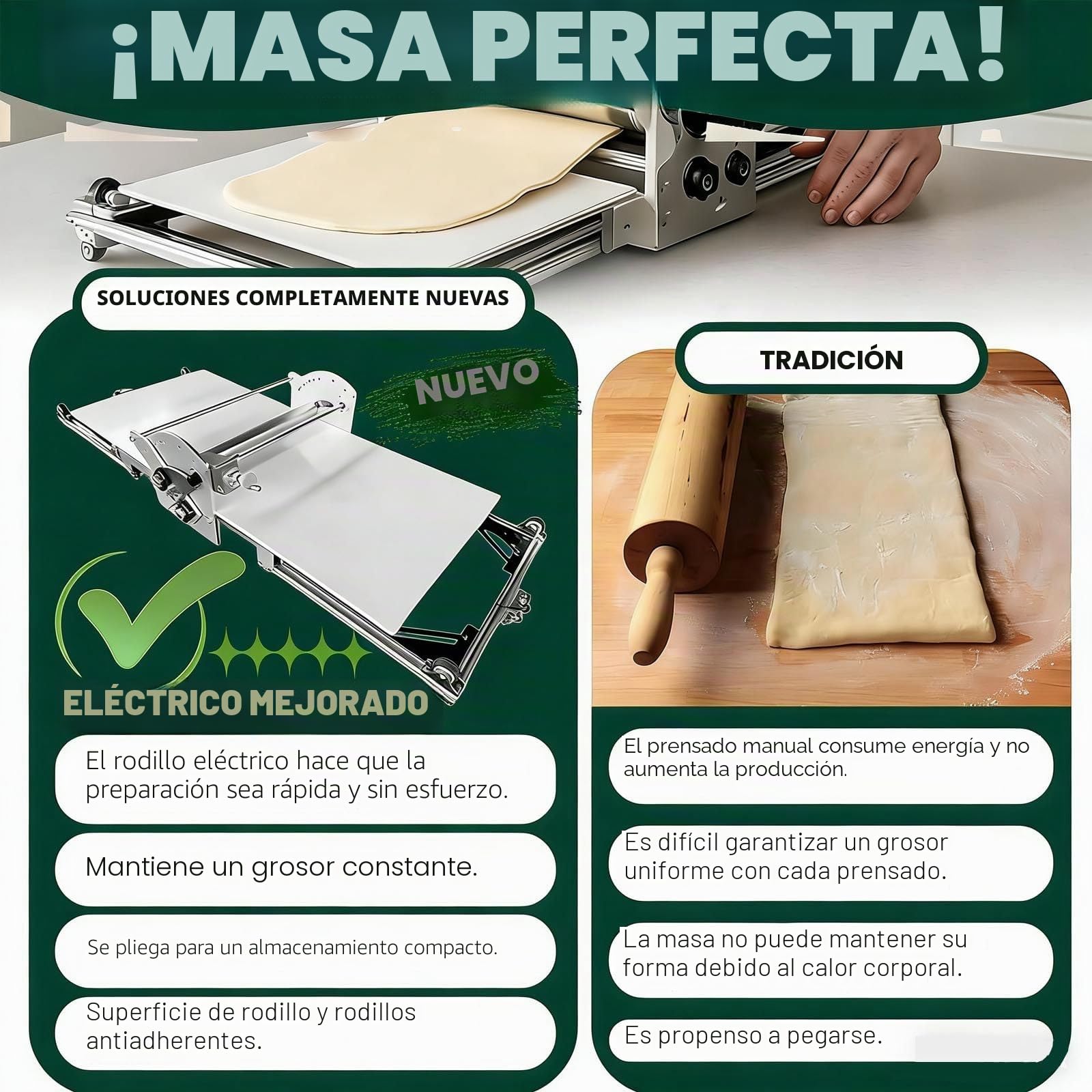 Laminadora De Masa EléCtrica, 40"X17.7" Enrolladora AutomáTica De Masa Para Pasteles Y Pizzas, Grosor Ajustable De 0.07" A 1.18", FuncióN De Avance/Retroceso Con DiseñO Plegable