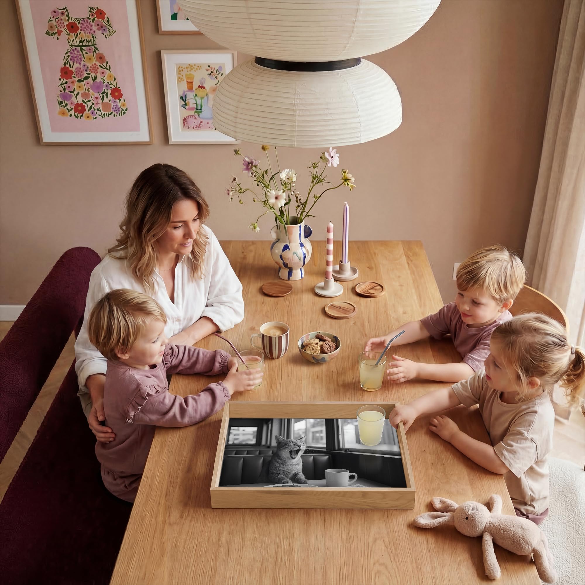 Plateau Bois Plateaux Service Decoratif Table Dejeuner Résistant