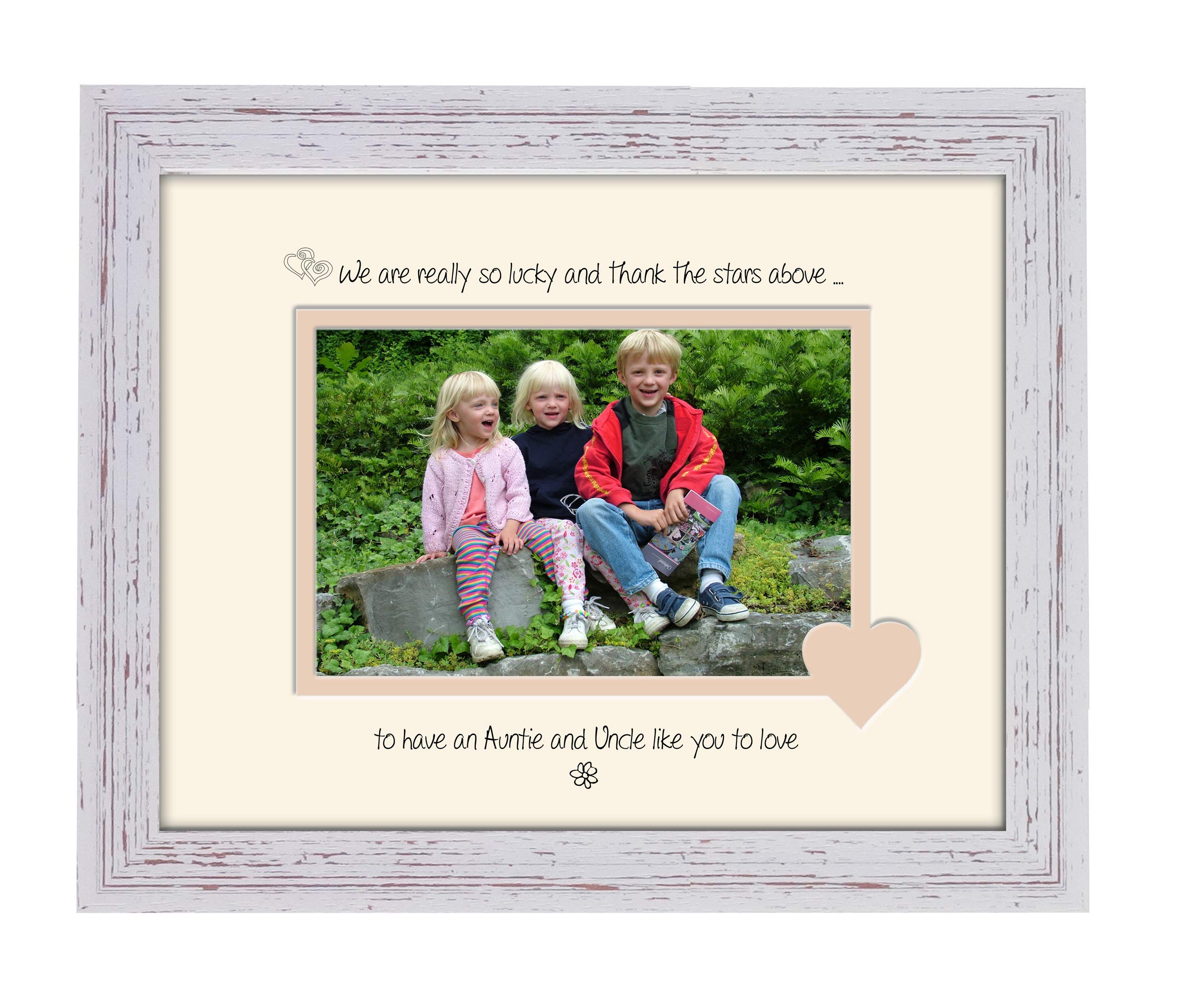 Photos In A Word Shabby Chic Frame Cream Mount Beige Inside Auntie And Uncle Photo Frame We Thank The Stars Above Personalised Double Mounted Quality Gift 786F (Shabby Chic Frame Cream Mount Beige Inside)