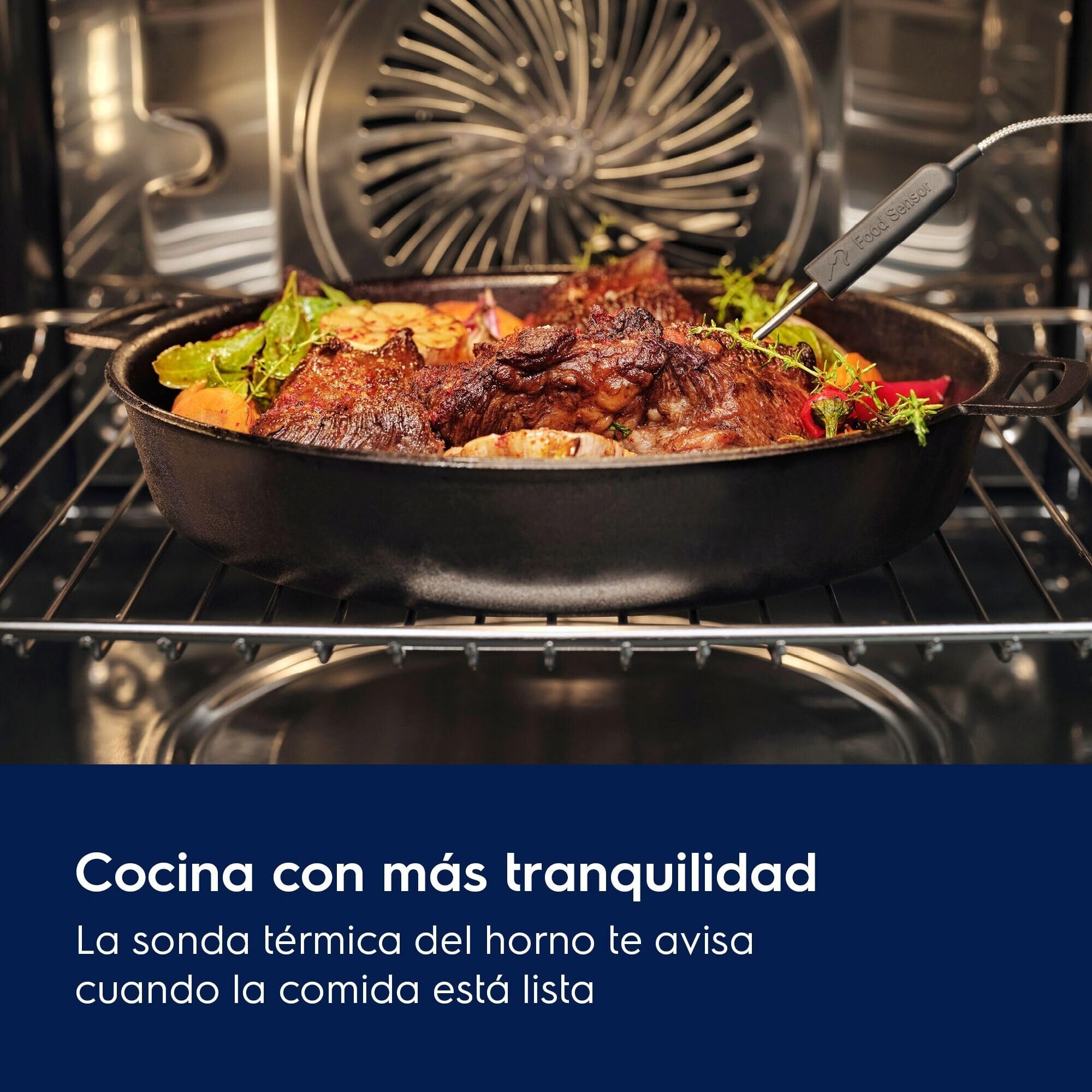 Electrolux EOC6P77X Horno Multifunción a vapor con Limpieza Pirolítica, 11 funciones, 45 programas automáticos, Cocción Uniforme multinivel, Sonda Térmica, Calentamiento Rápido, Display LED, Inox, A+