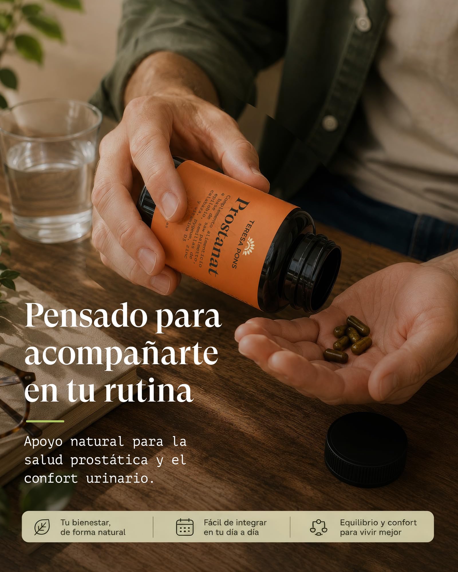 ProstaNat | Salud prostática y confort urinario | Saw Palmetto, Epilobio, Semillas de Calabaza, Pygeum, Zinc y Vitamina D3 | 90 cápsulas vegetales