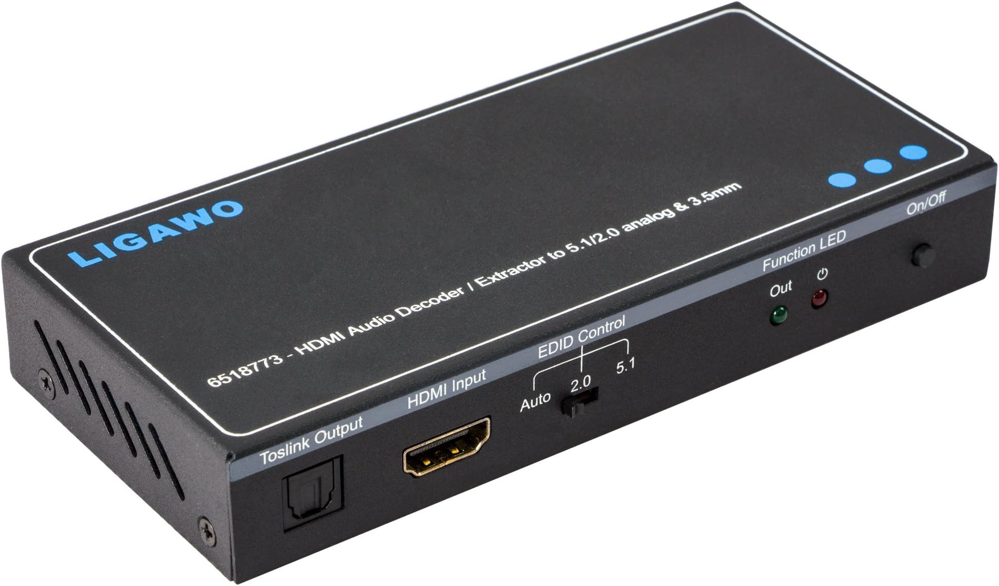 6518773 HDMI to HDMI + 5.1 DAC RCA Decoder + Toslink + Audio EDID Converter HDMI to Analogue Multi-Channel Convertor
