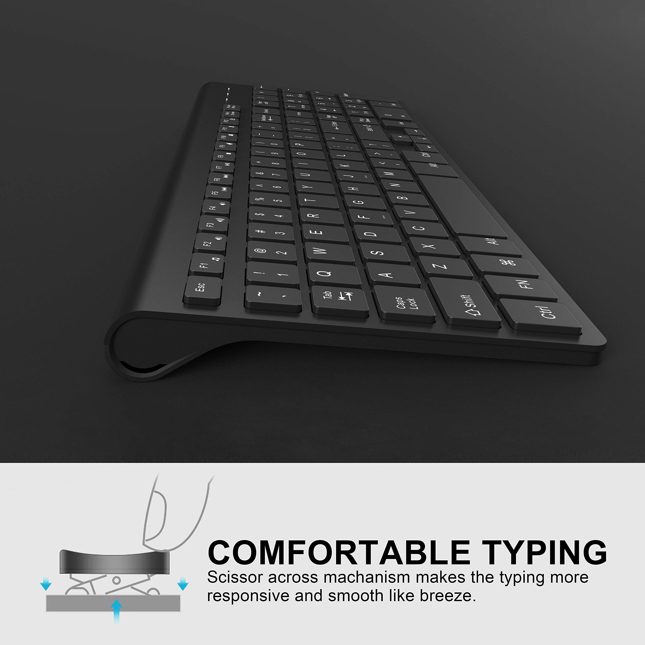 Rechargeable Wireless Keyboard and Mouse Combo J JOYACCESS 2.4G Full