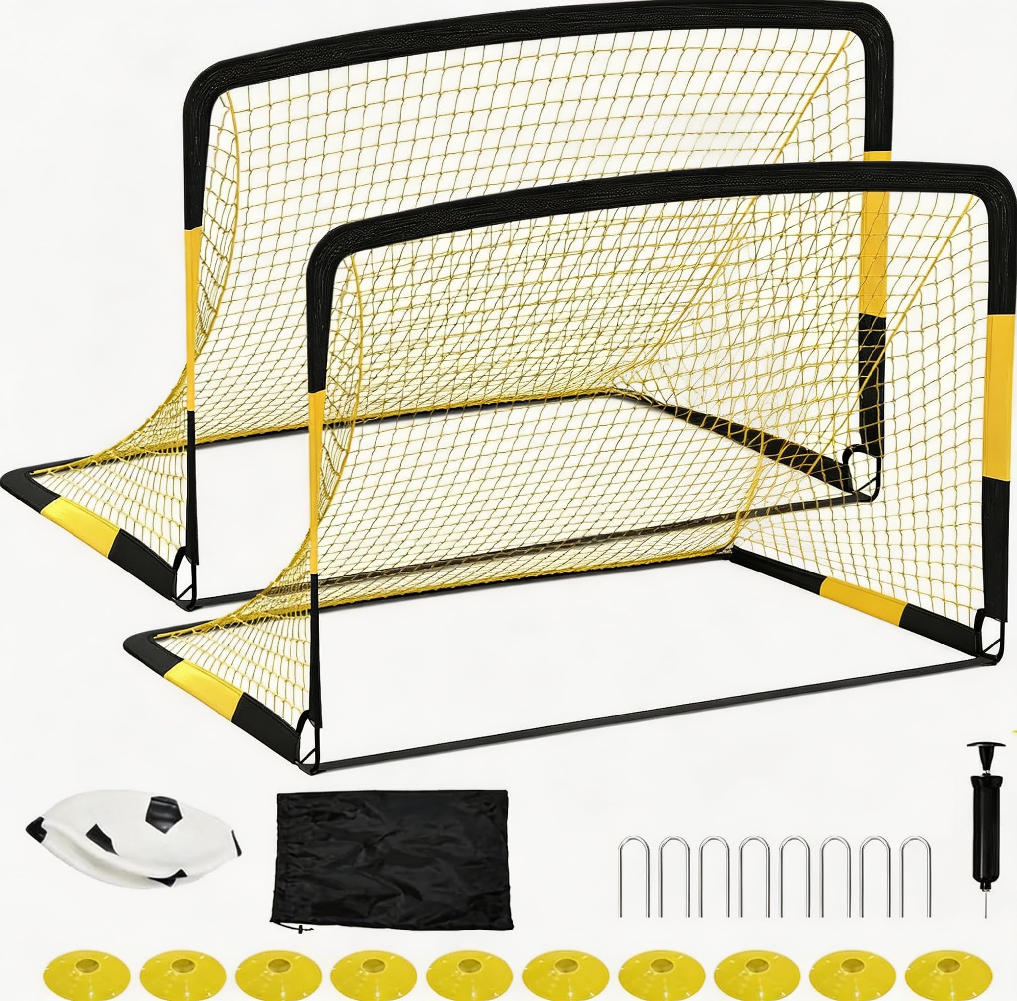 Fußballtor Set Garten Training Rebounder Klapptore Zubehör