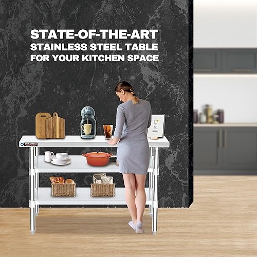 Miniatura 67 de DuraSteel - Mesa de trabajo de acero inoxidable para alimentos (grado comercial)