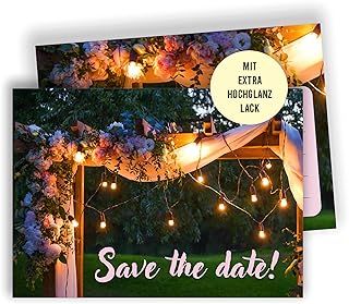 Edition Colibri Save-the-Date-Karten – A6 Karten für Hochzeit, Standesamt, Geburtstag, Gartenparty, Taufe, Kommunion, Jugendweihe, Babyparty, 10er Set, romatisch