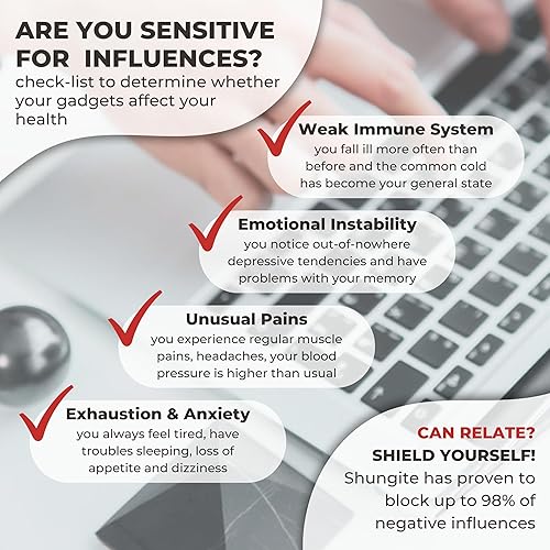 Miniatura 5 de Karelian Heritage Auténtica calcomanía de piedra Shungite para teléfono  Protector de teléfono celular de azulejos de shungite sin pulir,