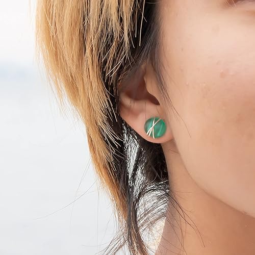 Miniatura 58 de Sea Glass Earrings S990 Sterling Silver Hypoallergenic Handmade Stud Post Earrings Beach Glass Fashion Statement Handcraft Jewelry for Women Girls