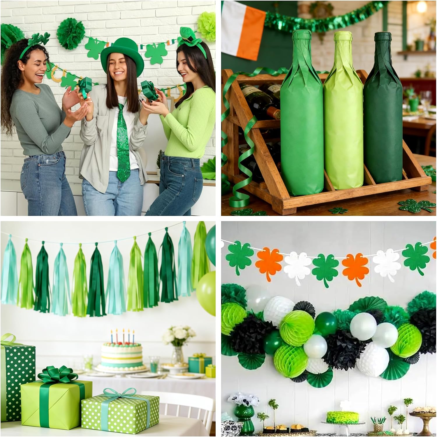 500 Sheets Green Tissue Paper Bulk for Gift Bags Saint Patrick's Day Decoration, Green Wrapping Tissue Paper for Spring DIY Art Crafts Birthday Wedding, 14 X 20 Inch